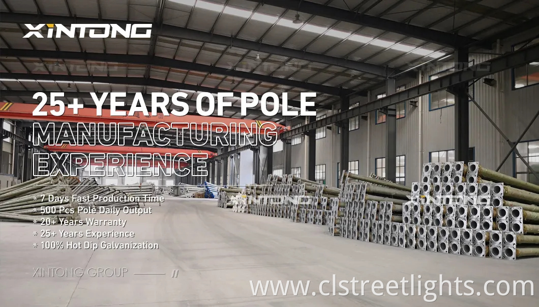 XINTONG Split Type Solar Outdoor LED Garden Street Post Lamp Pole Split-Type Street Light Pole